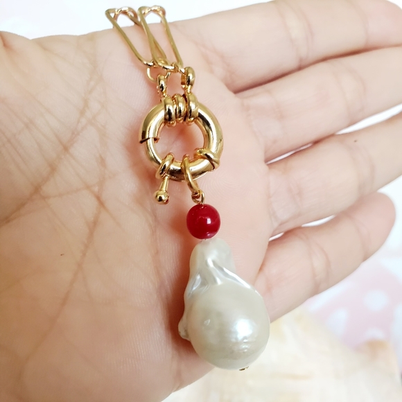 Boho Asymmetric Rough Pearl Necklace - Gold change - Picture 12 of 12